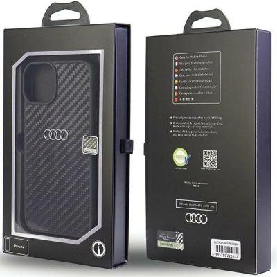 3. Audi Carbon Fiber iPhone 14 6,1" schwarz/schwarzes Hardcase AU-TPUPPCIP14-R8/D2-BK