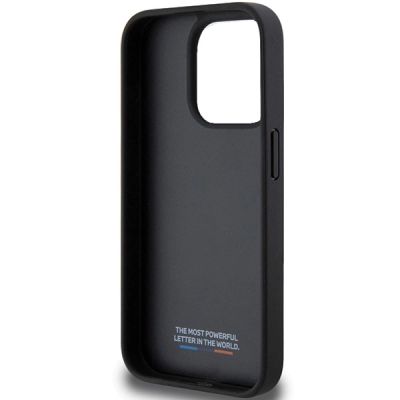 7. BMW Perforated Tricolor Line Hülle für iPhone 15 Pro – Schwarz