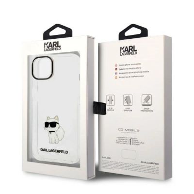 8. Karl Lagerfeld Ikonik Choupette Hülle für iPhone 14 Plus – transparent
