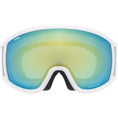 3. Uvex Topic FM sphärische Wintersportbrille, Weiß, Unisex, Blau, Gelb, sphärische Linse