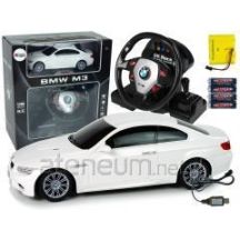 Ferngesteuertes Auto BMW M3 Weiß mit ferngesteuertem Lenkrad, Maßstab 1:18, Sound und Licht
