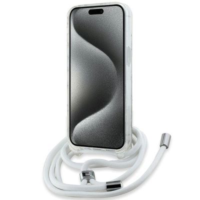 4. Karl Lagerfeld IML Crossbody Monogram Karl & Choupette Head MagSafe Hülle für iPhone 15 / 14 / 13 – Transparent