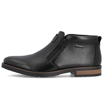 9. Schwarze Herren-Ankle-Boots aus Leder mit Reißverschluss, Rieker 14656-00