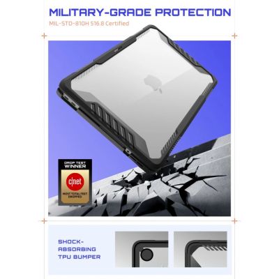 4. Supcase Unicorn Beetle Pro Hülle für MacBook Neo 13" 2026 - Transparent Schwarz