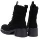 5. Schwarze Damen-Ankle-Boots aus Leder mit Blockabsatz und Plateau, Vinceza 67009