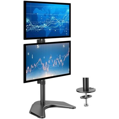 5. TECHLY VERTIKALER TISCHSTÄNDER FÜR 2 MONITOREN 13-27" LCD 10KG