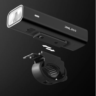 10. Rockbros 24710012001 Fahrrad-Frontlicht 800 lm + USB-C - USB-A-Kabel - Schwarz