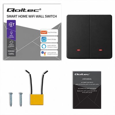 11. QOLTEC LICHT-EIN/AUS-SCHALTER | 2-KANAL | WLAN | TIMER | TUYA | SCHWARZ