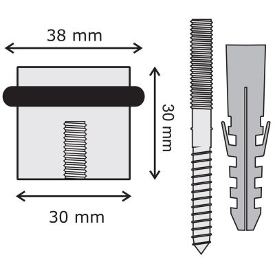 5. Türstopper 30/30 mm aus Edelstahl, Satin, KOWALSKI