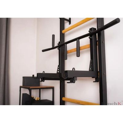 3. GYMNASTIK-SPROSSENWAND BENCHK MIT METALL-KLIMMZUGSTANGE MIT 6 GRIFFEN 231B