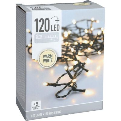 12. Lichterkette für den Weihnachtsbaum, 120 LEDs, Timer, warmweiß