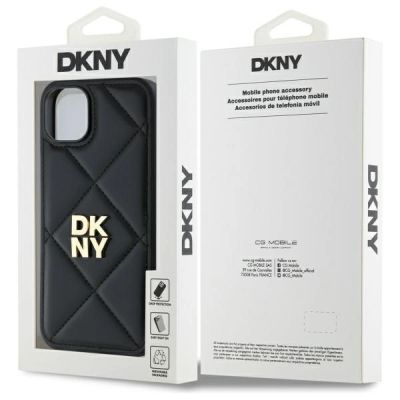 8. DKNY Quilted Stack Logo iPhone 15 Plus Hülle - Schwarz