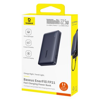 7. Baseus EnerFill FP21 Powerbank 10000mAh 22,5W USB-A - USB-C - Schwarz