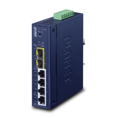 PLANET Industrieller L2/L4 4-Port Managed L2/L4 Gigabit Ethernet (10/100/1000) Blau