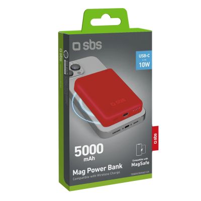 2. Powerbank SBS TEBB5000MAG1CR 5000 mAh kompatibel mit MagSafe - rot