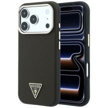 Guess Kevlar Triangle Logo MagSafe Hülle für iPhone 17 Pro / 18 Pro - Braun
