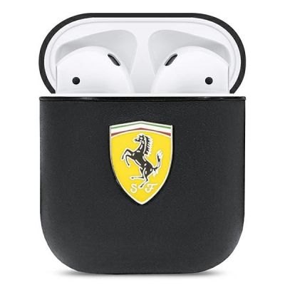 2. Ferrari FESA2LEBK AirPods-Abdeckung schwarz/schwarz On Track Leather