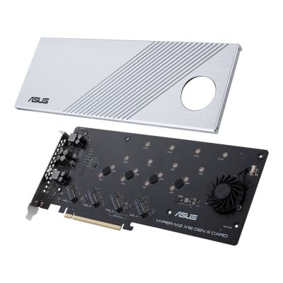 8. ASUS Hyper M.2 PCIe 4.0 x16 Controllerkarte, 4x M.2 NVMe (2242/2260/2280/22110) GEN 4