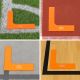2. Flache Spielfeldmarkierungen - Ecken 25x25 cm 4 Stück leuchtend orange SMJ Sport ZPN-O