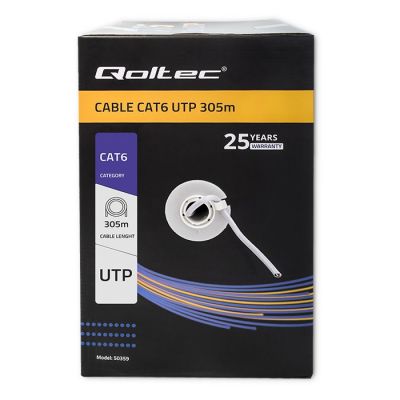 6. QOLTEC UTP-Netzwerkkabel | CAT6 | 305 m | PVC, grau