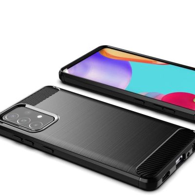 4. Carbon Case Flexibel Handyhülle TPU Schutzhülle für Samsung Galaxy A72 4G schwarz