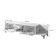 4. TV-Schrank MARMO 2D1S1K 195x40xH47,5 weiß matt/weißer Marmor
