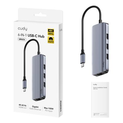 3. CUDY UH606 6-in-1 USB-C-Hub mit Gigabit