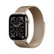 Apple Watch Series 11 • GPS + Cellular 46 mm Gehäuse aus goldfarbenem Titan mit goldfarbenem Milanaise-Armband – M/L