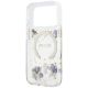7. Guess Resin Flowers Glitter MagSafe Hülle für iPhone 18 Pro Max / 17 Pro Max - Lila