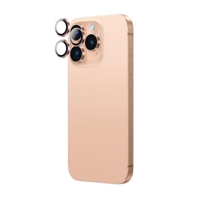 3. AmazingThing AR Aluminium 3-Linsen-Glas mit Kameralinsenrahmen für iPhone 16 Pro / 16 Pro Max - Roségold