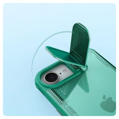 10. Nillkin Iceblade Schutzhülle mit Objektivabdeckung und Ständer für iPhone 16e / 17e – Grün