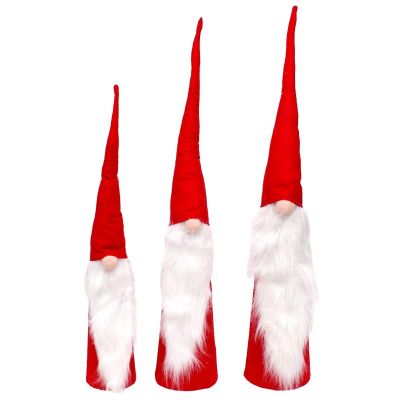 17. Set roter dekorativer Weihnachtsmänner 60, 70, 80 cm