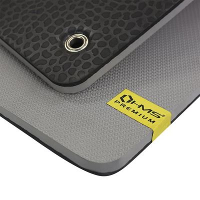 2. HMS Premium MFK02 Grau-Schwarze Club Fitnessmatte mit Löchern
