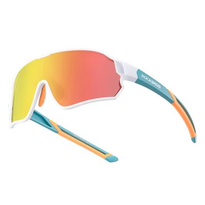 2. Rockbros 14110009003 polarisierte Fahrradbrille für Kinder von 8-14 Jahren - grün und weiß