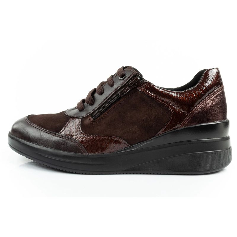 2. Scholl Emma Laces Damen Sport Leder Braun Plateauschuhe