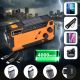 31. Extralink Solar-Notfallradio mit Kurbeldynamo-Powerbank (4000 mAh) und SOS-Taschenlampe SR-4000, tragbar, analog, Schwarz/Orange