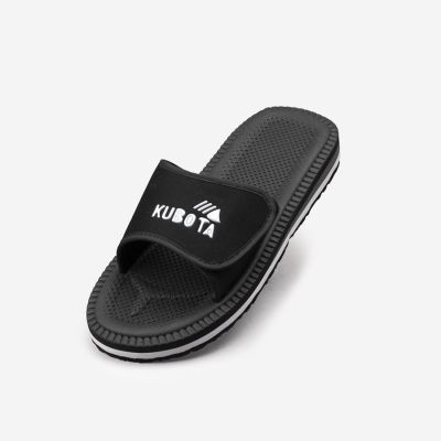 4. Kubota Herren-Strandsandalen mit Klettverschluss für Schwimmbäder, schwarz