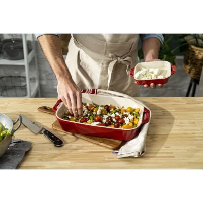 6. 3er-Set rechteckige Keramikteller STAUB 40508-171-0 - rot