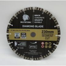 DIAMANTBLATT 230 mm 25,4/22,23 SEGMENT TURBO CUT INDIAN PROFESSIONAL