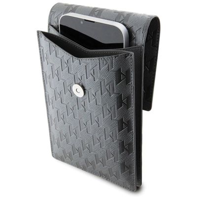 4. Karl Lagerfeld Case KLWBSAKHPCG Handtasche – Silbernes Saffiano-Monogramm Choupette