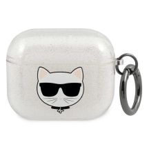 Karl Lagerfeld Glitter Choupette Hülle für AirPods 3 - Silber