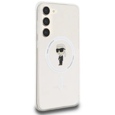 4. Karl Lagerfeld IML Ikonik MagSafe Hülle für Samsung Galaxy S24+ – transparent