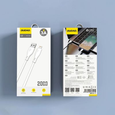 10. Dudao L2L USB-A / Lightning 3A Kabel 2m - Weiß