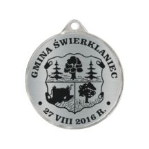 Metallmedaille mit Gravur auf Laminat