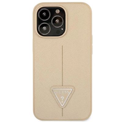 3. Guess GUHCP14XPSATLE iPhone 14 Pro Max 6,7 "beige / beige Hardcase SaffianoTriangle Logo