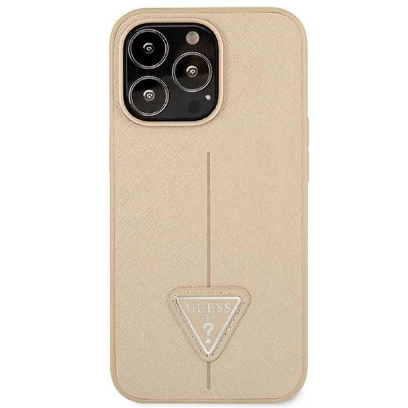 3. Guess GUHCP14XPSATLE iPhone 14 Pro Max 6,7 "beige / beige Hardcase SaffianoTriangle Logo