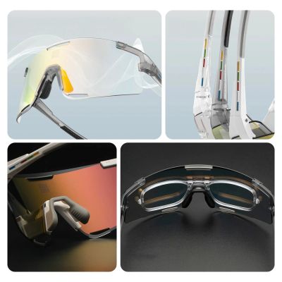 11. Rockbros SP338 ROAD TO SKY Radbrille mit Wechselgläsern – Grau