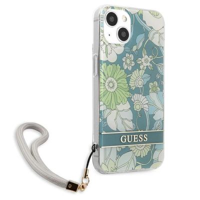 4. Guess GUHCP13MHFLSN iPhone 13 6.1" grün/grüne Hardcase Flower Strap