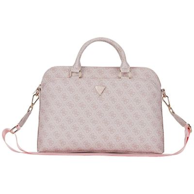 Guess 4G Zipper Pocket Triangle Logo 15" Laptoptasche - Rosa
