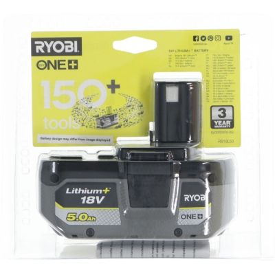 3. RYOBI RB18L50 18V 5,0Ah Lithium+ One+ Akku
